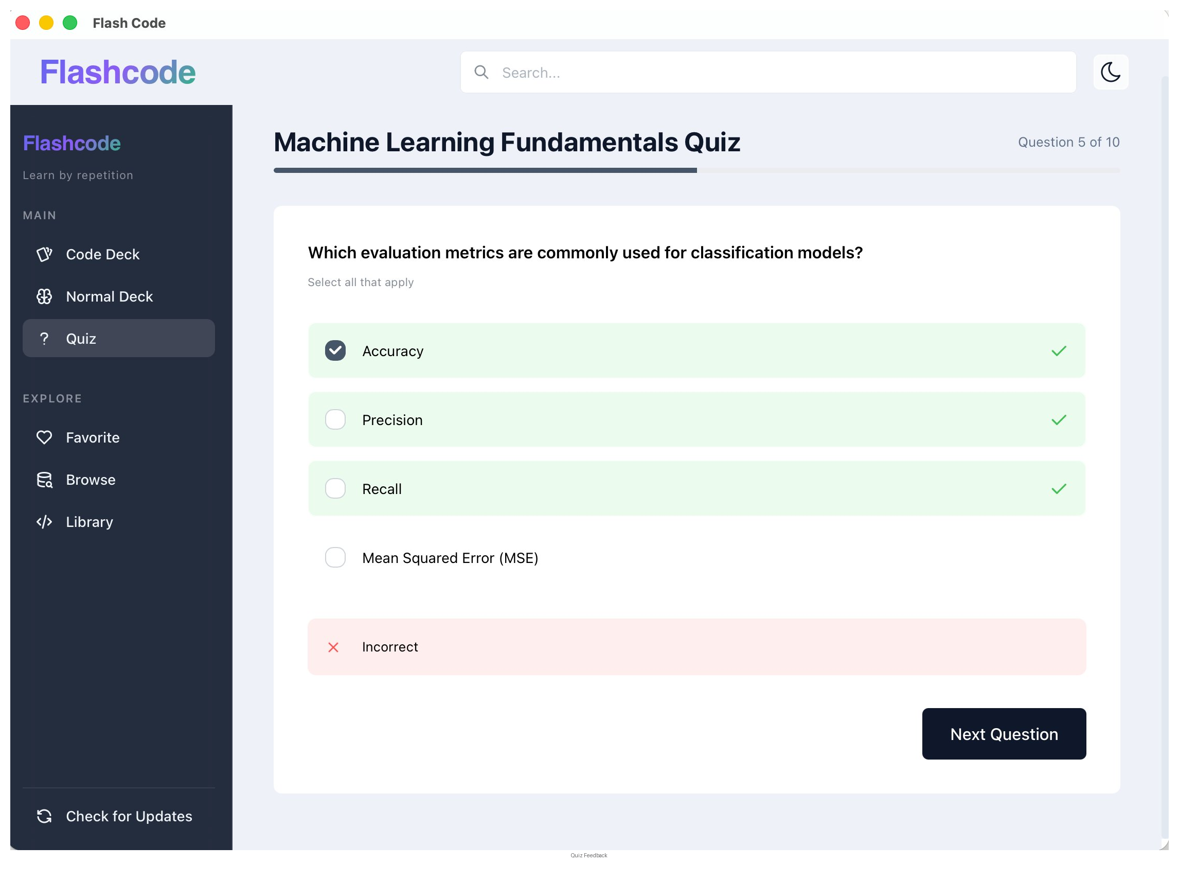 Flashcode — Anki, but built for people who write code — screenshot 6